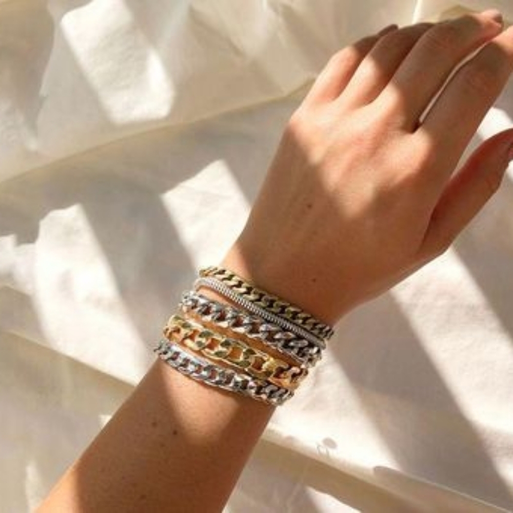 Jenny Bird Mixed Metal Stacked Layered Chain Bracelet